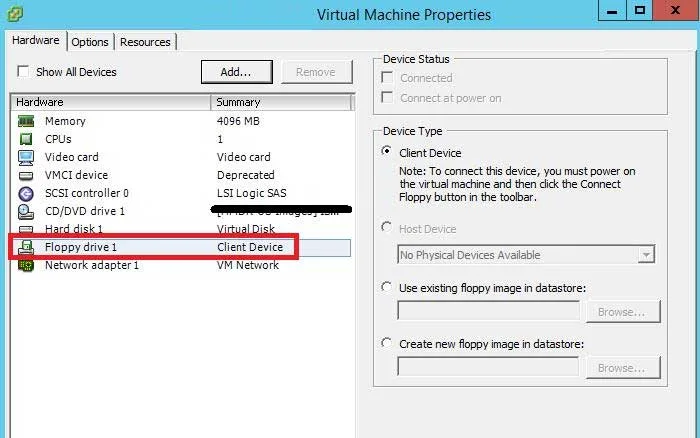 Create a virtual floppy disk