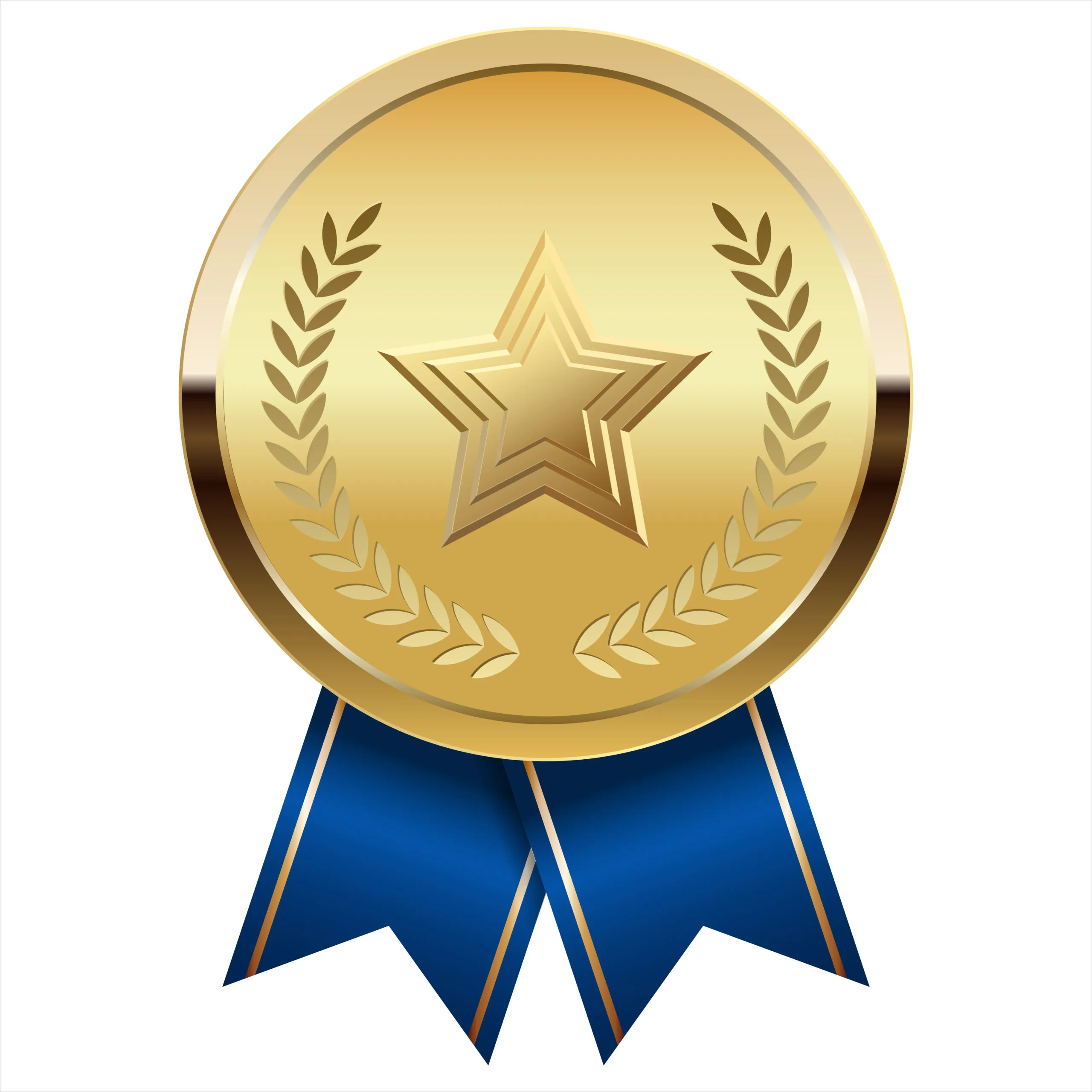 Gold medal award badge
